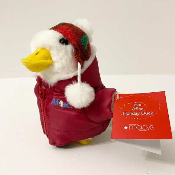 2008 Macys Aflac Plush Duck Talking Collectible Plush Duck Christmas Holiday - Picture 15 of 15